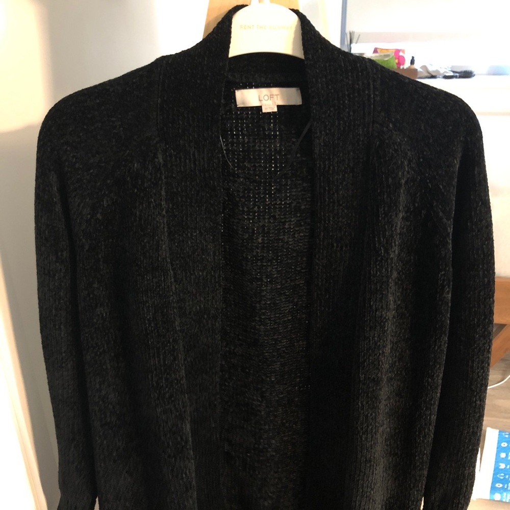 LOFT XS Chenille Open Cardigan
